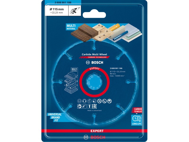 EXPERT Carbide Multi Wheel rezalna plošča Bosch, 115mm, 2608901188